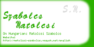 szabolcs matolcsi business card